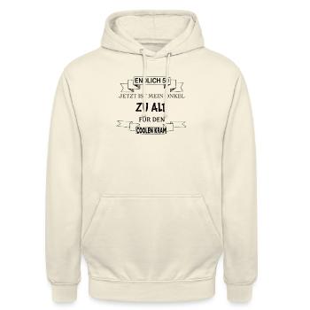 50. Geburtstag Geschenk Onkel Endlich 50 Lustig - Unisex Hoodie - Vanille-Milchshake - Vorne - Alina (178cm) & Michal (187cm)
