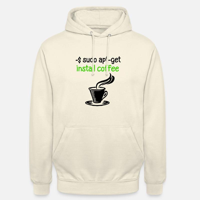 Kaffee Programmierer Tux Linux Coding Spruch Unisex Hoodie
