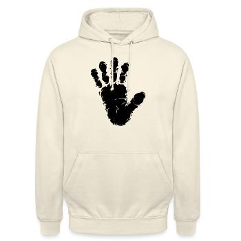 Monkey Primates Track Track Handprint - Unisex Hoodie - vanilla - Front - Alina (178cm) & Michal (187cm)
