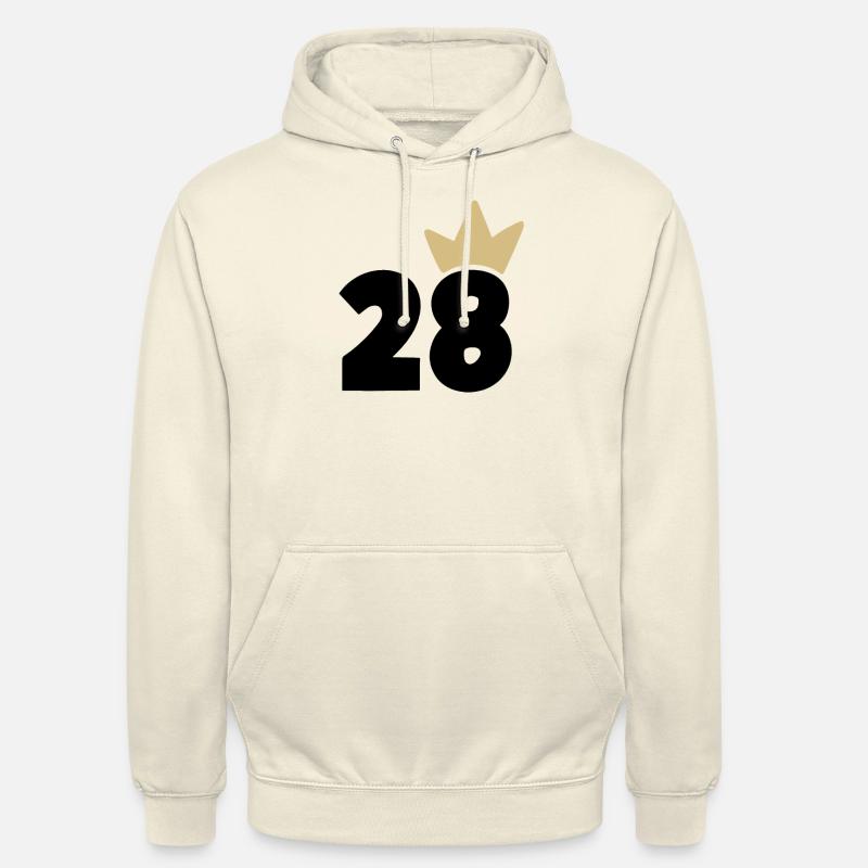 28 Numéro de couronne 28 - Sweat-shirt à capuche unisexe - vanille