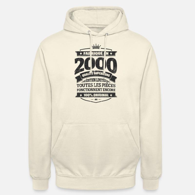 FABRIQUÉ EN 2000 - Sweat-shirt à capuche unisexe - vanille
