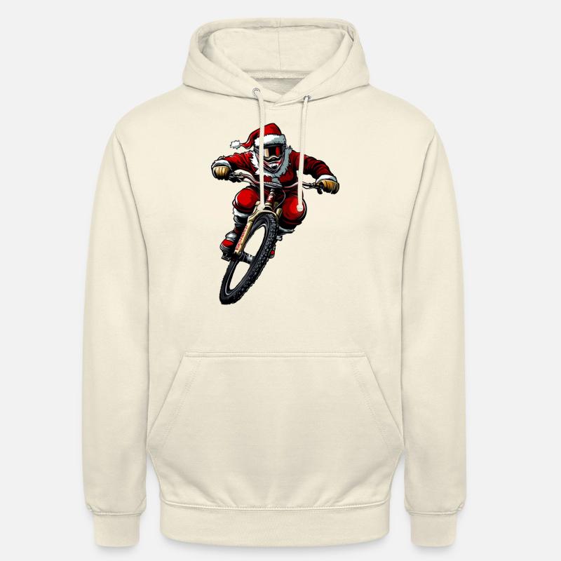Vélo de descente Noël - Sweat-shirt à capuche unisexe - vanille