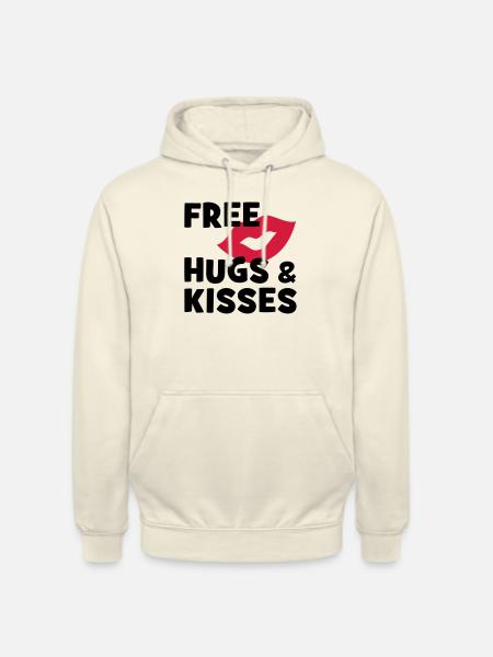 étreintes et baisers gratuits - Sweat-shirt à capuche unisexe - vanille
