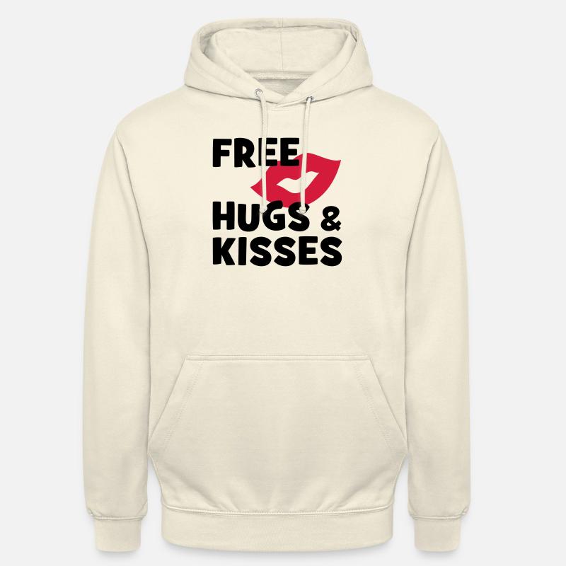 étreintes et baisers gratuits - Sweat-shirt à capuche unisexe - vanille