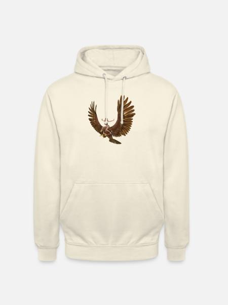 Frau mit riesigem Steinadler - Unisex Hoodie - Vanille-Milchshake