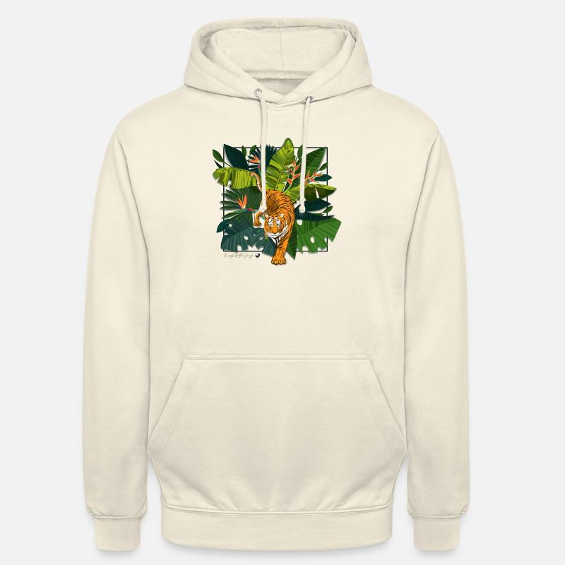 Tiger et la jungle carrée image - Sweat-shirt à capuche unisexe - vanille