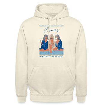 feminist shirt, girl power, feminism t-shirt - Unisex Hoodie - Vanille-Milchshake - Vorne - Alina (178cm) & Michal (187cm)
