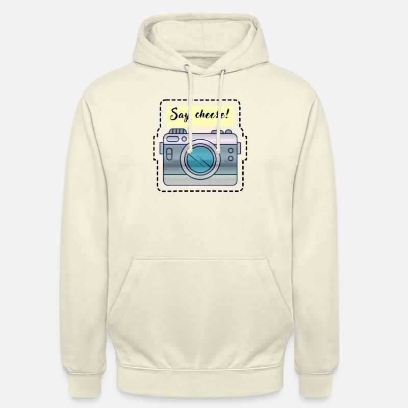 Dites fromage! caméra - Sweat-shirt à capuche unisexe - vanille