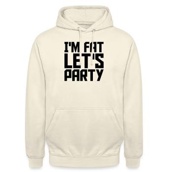 im fat lets party - Unisex Hoodie - Vanille-Milchshake - Vorne - Alina (178cm) & Michal (187cm)