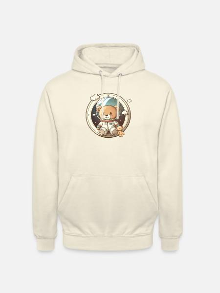 Teddy Bear Astronaut - Unisex Hoodie - vanilla