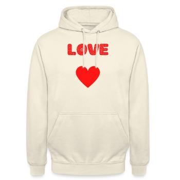 Love - Unisex Hoodie - vanilla - Front - Alina (178cm) & Michal (187cm)