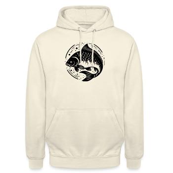 Carpe créative, transparente - Sweat-shirt à capuche unisexe - vanille - Devant - Alina (178cm) & Michal (187cm)
