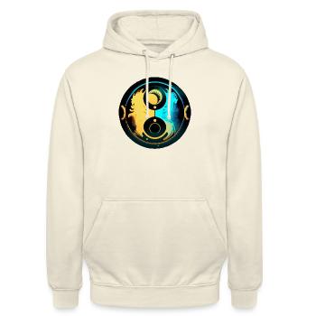 Yin-Yang-Harmonie - Unisex Hoodie - Vanille-Milchshake - Vorne - Alina (178cm) & Michal (187cm)