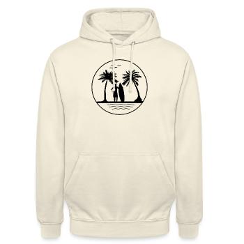 Surfing Man - Unisex Hoodie - Vanille-Milchshake - Vorne - Alina (178cm) & Michal (187cm)