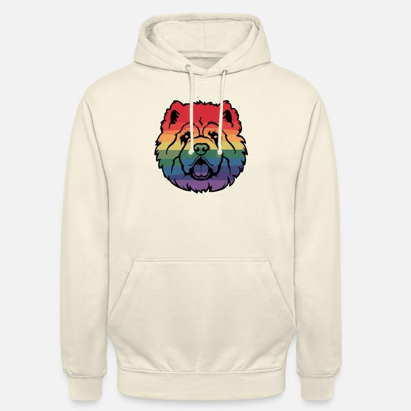 Chow chow arc-en-ciel - Sweat-shirt à capuche unisexe - vanille