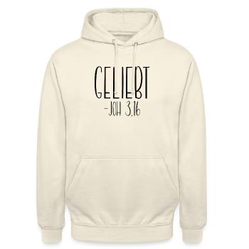 geliebt - Unisex Hoodie - Vanille-Milchshake - Vorne - Alina (178cm) & Michal (187cm)