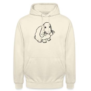 Hase Kaninchen Häschen Nagetier Kleintier niedlich - Unisex Hoodie - Vanille-Milchshake - Vorne - Alina (178cm) & Michal (187cm)