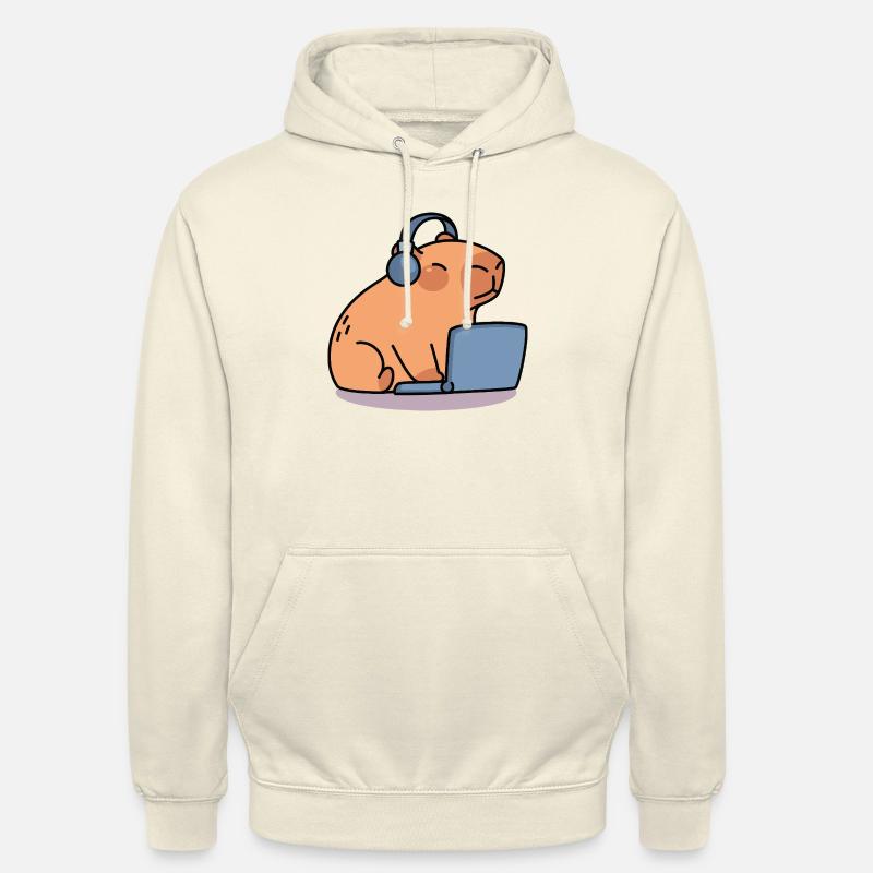 Capybara Geek Concentré - Sweat-shirt à capuche unisexe - vanille