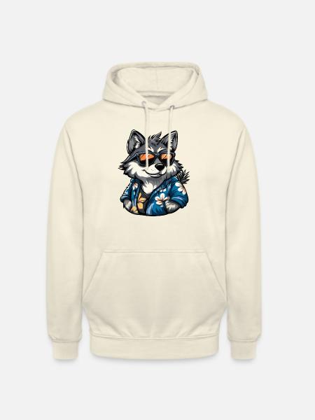 Wolf Comic Urlaub - Unisex Hoodie - Vanille-Milchshake
