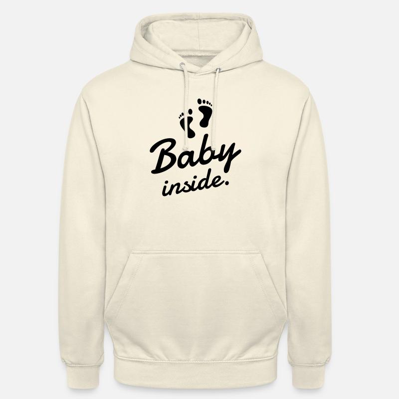 bébé à l'intérieur de l'empreinte - Sweat-shirt à capuche unisexe - vanille