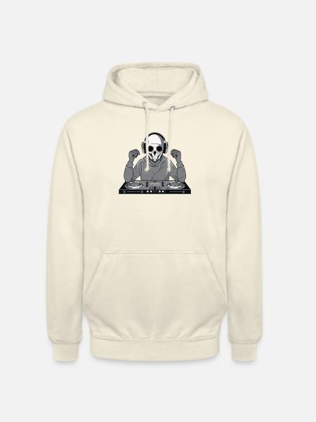 DJ Skull Face - Unisex Hoodie - vanilla