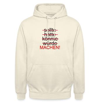 Motivation - Unisex Hoodie - Vanille-Milchshake - Vorne - Alina (178cm) & Michal (187cm)
