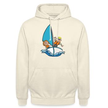 bateau à voile - Sweat-shirt à capuche unisexe - vanille - Devant - Alina (178cm) & Michal (187cm)