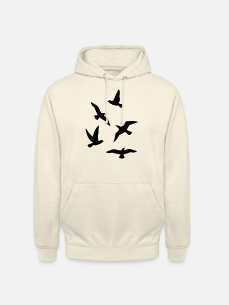 Oiseaux - Sweat-shirt à capuche unisexe - vanille