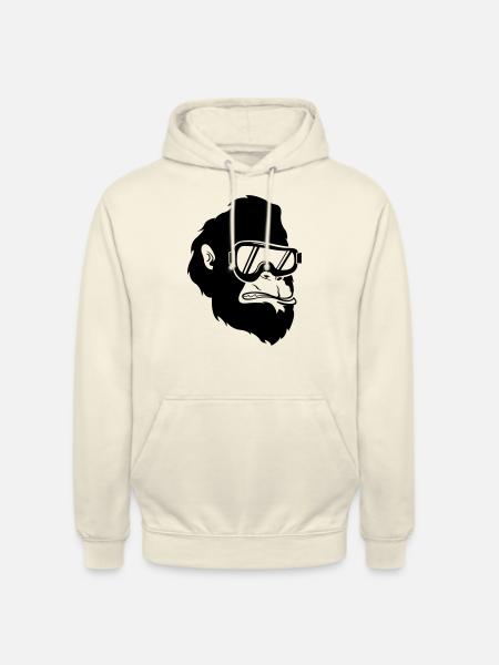 ski_gorilla_001 - Sweat-shirt à capuche unisexe - vanille
