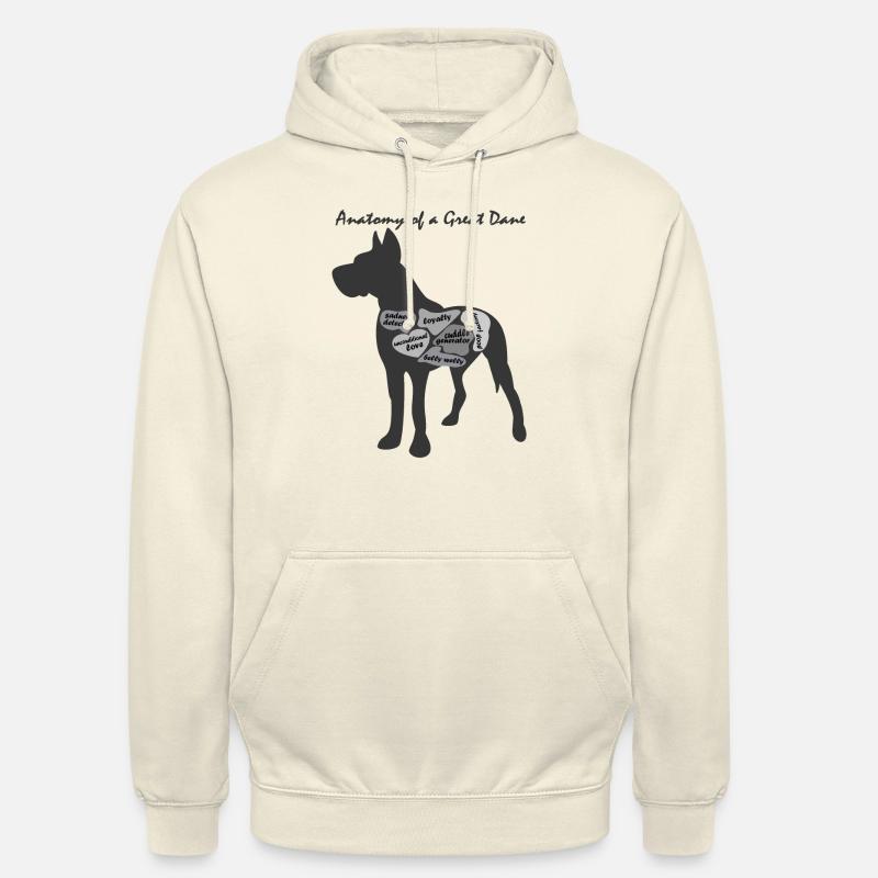 ANATOMIE EINER DEUTSCHEN DOGGE - Unisex Hoodie - Vanille-Milchshake