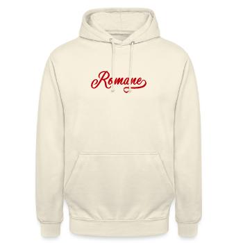 Romane - Prénom - Sweat-shirt à capuche unisexe - vanille - Devant - Alina (178cm) & Michal (187cm)