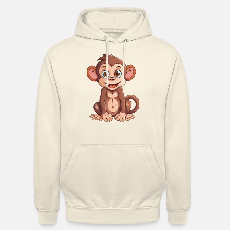 Monkey Design - Semplice design della scimmia comica - Felpa con cappuccio unisex - milkshake