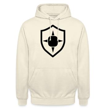 Schild - Unisex Hoodie - Vanille-Milchshake - Vorne - Alina (178cm) & Michal (187cm)