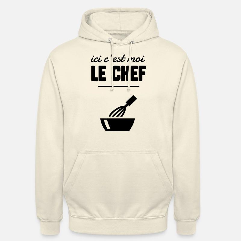 Ici c’est moi le chef - Sweat-shirt à capuche unisexe - vanille