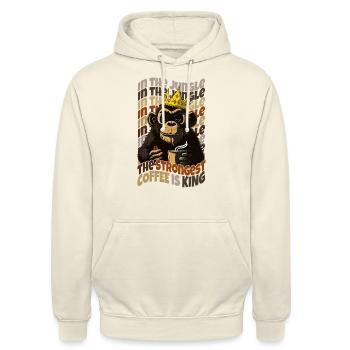 Im Dschungel Der stärkste Kaffee ist König - Unisex Hoodie - Vanille-Milchshake - Vorne - Alina (178cm) & Michal (187cm)