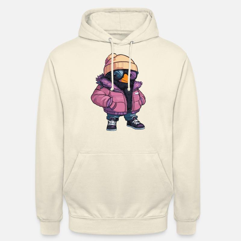 Raven Crow Cool Comic - Unisex Hoodie - vanilla
