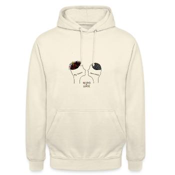 ADHS-Gehirn - Unisex Hoodie - Vanille-Milchshake - Vorne - Alina (178cm) & Michal (187cm)
