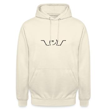 Tech Shrug: ASCII Art for IT Wizards - Unisex Hoodie - vanilla - Front - Alina (178cm) & Michal (187cm)