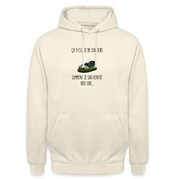 comment je suis rentré hier soir - Sweat-shirt à capuche unisexe - vanille - Devant - Alina (178cm) & Michal (187cm)