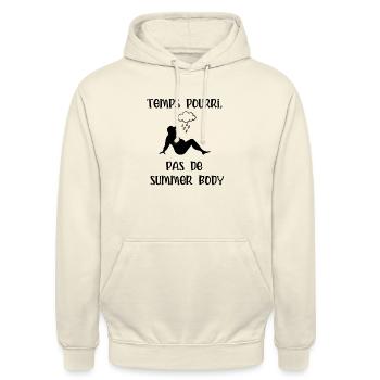 temps pourri pas de summer body - Sweat-shirt à capuche unisexe - vanille - Devant - Alina (178cm) & Michal (187cm)