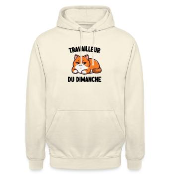 travailleur du dimanche - Sweat-shirt à capuche unisexe - vanille - Devant - Alina (178cm) & Michal (187cm)
