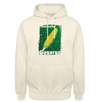 steirischa Gugaruz - steirischer Mais - Unisex Hoodie - Vanille-Milchshake - Vorne - Alina (178cm) & Michal (187cm)
