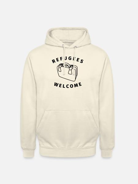 refugees welcome - Unisex Hoodie - Vanille-Milchshake