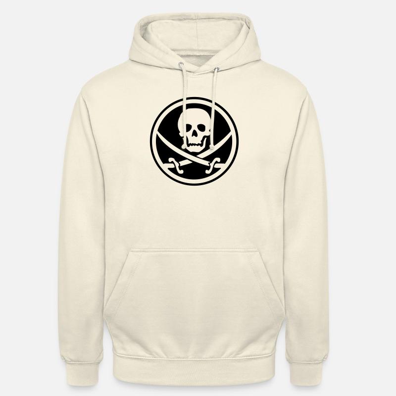 Pirate logo crâne sabres - Sweat-shirt à capuche unisexe - vanille