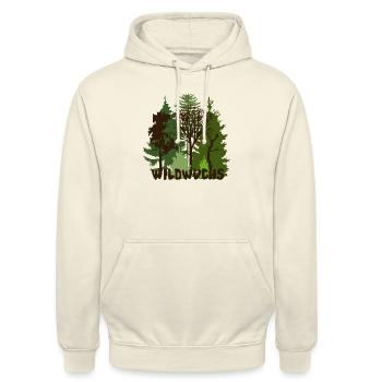 Wald Natur Baum Bäume Wild wildwuchs - Unisex Hoodie - Vanille-Milchshake - Vorne - Alina (178cm) & Michal (187cm)