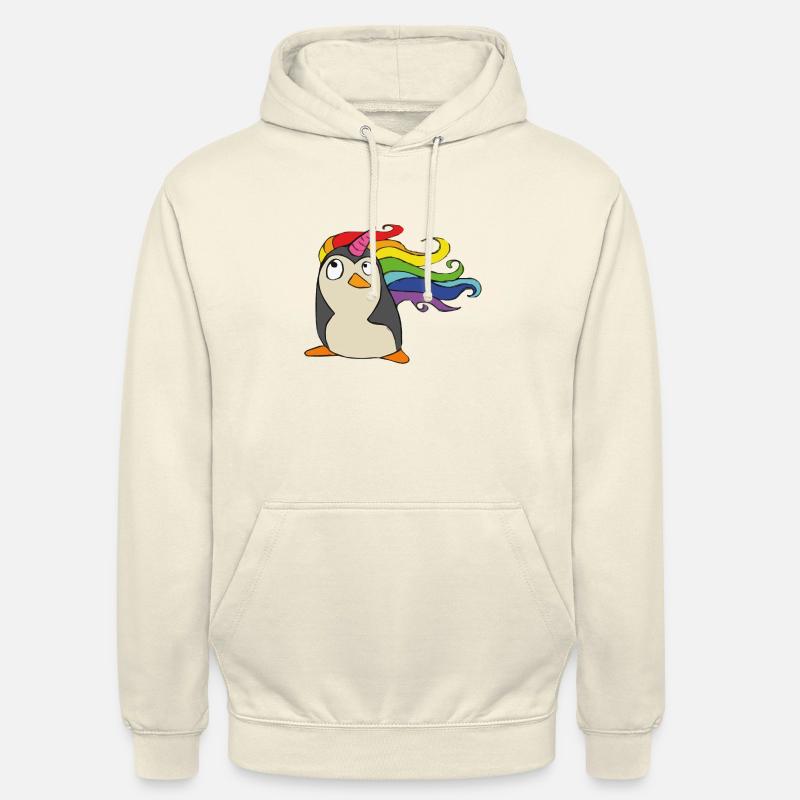 Punguin Einhorn Regenbogen - Unisex Hoodie - Vanille-Milchshake
