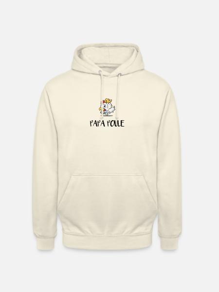 PAPA POULE - Sweat-shirt à capuche unisexe - vanille