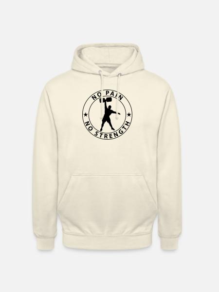 No Pain No Strength - Hættetrøje unisex - vaniljemilkshake