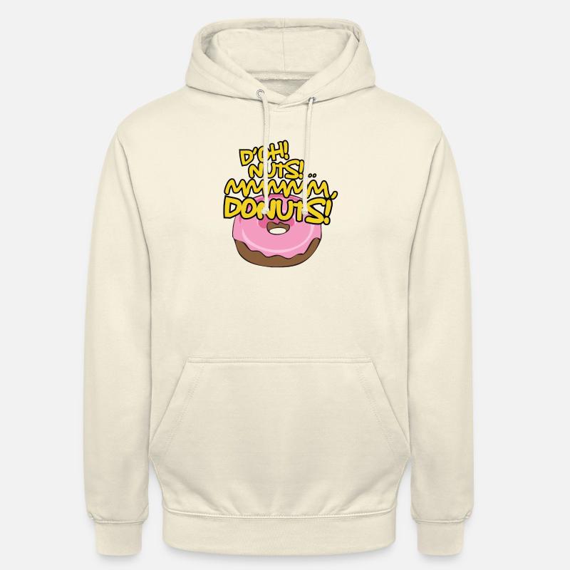 D'OH NUTS (Donuts) - Sweat-shirt à capuche unisexe - vanille