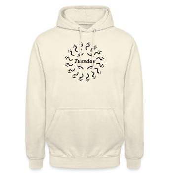 mardi - Sweat-shirt à capuche unisexe - vanille - Devant - Alina (178cm) & Michal (187cm)